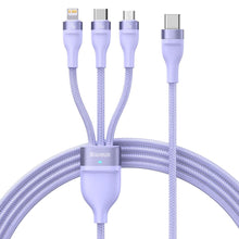 Заредете изображение във визуализатора на галерията – Baseus Flash Series II USB Type C / USB Type A cable - USB Type C / Lightning / micro USB 100 W 1.5 m purple (CASS030205) - TopMag
