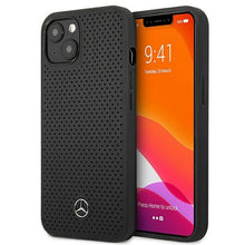 Заредете изображение във визуализатора на галерията – Mercedes MEHCP13MDELBK iPhone 13 6,1" czarny/black hardcase Leather Perforated - TopMag
