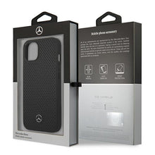 Заредете изображение във визуализатора на галерията – Mercedes MEHCP13MDELBK iPhone 13 6,1" czarny/black hardcase Leather Perforated - TopMag
