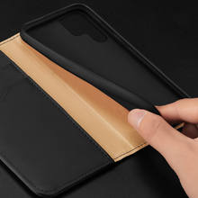 Заредете изображение във визуализатора на галерията – Dux Ducis Hivo Case for Samsung Galaxy S23 Ultra Flip Cover Wallet Stand RFID Blocking Brown
