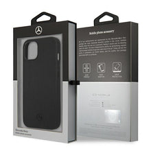 Заредете изображение във визуализатора на галерията – Mercedes MEHCP13MMBLBK iPhone 13 6,1" czarny/black hardcase Leather Meshed Metal Logo - TopMag
