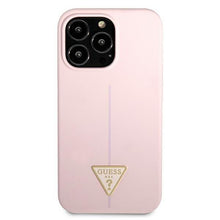 Заредете изображение във визуализатора на галерията – Guess GUHCP13LSLTGU iPhone 13 Pro / 13 6,1" fioletowy/purple hardcase Silicone Triangle - TopMag
