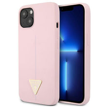 Заредете изображение във визуализатора на галерията – Guess GUHCP13SSLTGU iPhone 13 mini 5,4" fioletowy/purple hardcase Silicone Triangle - TopMag
