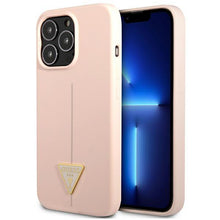 Заредете изображение във визуализатора на галерията – Guess GUHCP13XSLTGP iPhone 13 Pro Max 6.7 "pink / pink hardcase Silicone Triangle - TopMag
