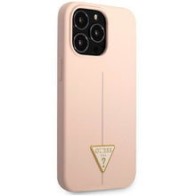 Заредете изображение във визуализатора на галерията – Guess GUHCP13XSLTGP iPhone 13 Pro Max 6.7 "pink / pink hardcase Silicone Triangle - TopMag
