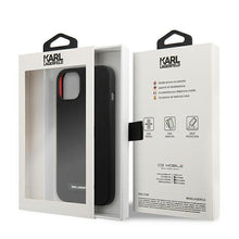 Заредете изображение във визуализатора на галерията – Karl Lagerfeld KLHCP13SSLMP1K iPhone 13 mini 5,4" hardcase czarny/black Silicone Plaque - TopMag

