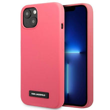 Заредете изображение във визуализатора на галерията – Karl Lagerfeld KLHCP13SSLMP1PI iPhone 13 mini 5,4" hardcase fuksja/fuchsia Silicone Plaque - TopMag
