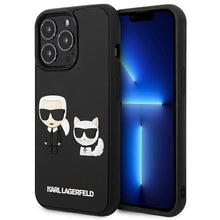 Заредете изображение във визуализатора на галерията – Karl Lagerfeld KLHCP13X3DRKCK iPhone 13 Pro Max 6,7" czarny/black hardcase Karl&amp;Choupette Ikonik 3D - TopMag
