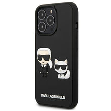 Заредете изображение във визуализатора на галерията – Karl Lagerfeld KLHCP13X3DRKCK iPhone 13 Pro Max 6,7" czarny/black hardcase Karl&amp;Choupette Ikonik 3D - TopMag

