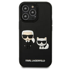 Заредете изображение във визуализатора на галерията – Karl Lagerfeld KLHCP13X3DRKCK iPhone 13 Pro Max 6,7" czarny/black hardcase Karl&amp;Choupette Ikonik 3D - TopMag
