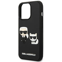Заредете изображение във визуализатора на галерията – Karl Lagerfeld KLHCP13X3DRKCK iPhone 13 Pro Max 6,7" czarny/black hardcase Karl&amp;Choupette Ikonik 3D - TopMag
