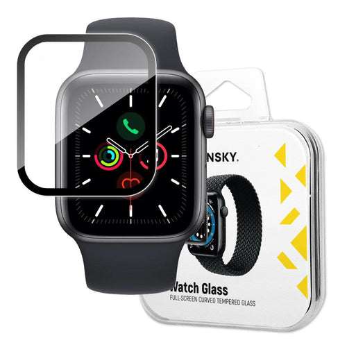 Wozinsky Watch Glass Hybrid Glass for Apple Watch 6 44mm / Watch 5 44mm / Watch 4 44mm / Watch SE 44mm Black - TopMag