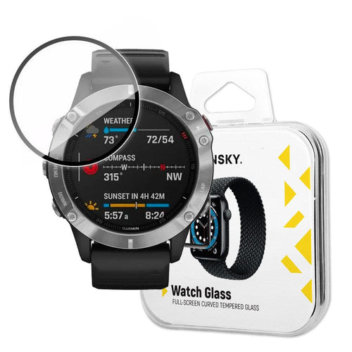 Wozinsky Watch Glass hybrid glass for Garmin Fenix 6 black - TopMag