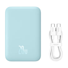 Заредете изображение във визуализатора на галерията – Baseus magnetic power bank 6000mAh 20W + USB cable Type C 60W 50cm blue (PPCX020003) - TopMag
