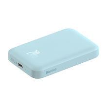 Заредете изображение във визуализатора на галерията – Baseus magnetic power bank 6000mAh 20W + USB cable Type C 60W 50cm blue (PPCX020003) - TopMag
