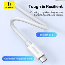 Заредете изображение във визуализатора на галерията – Baseus CB000068 USB-C - USB-C cable 240W PD 8K 60Hz 1m - white
