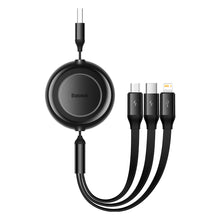Заредете изображение във визуализатора на галерията – Baseus Bright Mirror 2 3in1 USB Type A cable - micro USB + Lightning + USB Type C 3.5A 1.1m black (CAMJ010001) - TopMag
