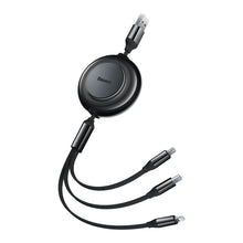 Заредете изображение във визуализатора на галерията – Baseus Bright Mirror 2 3in1 USB Type A cable - micro USB + Lightning + USB Type C 3.5A 1.1m black (CAMJ010001) - TopMag
