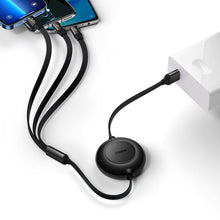 Заредете изображение във визуализатора на галерията – Baseus Bright Mirror 2 3in1 USB Type A cable - micro USB + Lightning + USB Type C 3.5A 1.1m black (CAMJ010001) - TopMag
