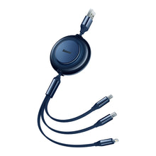 Заредете изображение във визуализатора на галерията – Baseus Bright Mirror 2 3in1 USB Type A cable - micro USB + Lightning + USB Type C 3.5A 1.1m blue (CAMJ010003) - TopMag
