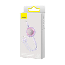 Заредете изображение във визуализатора на галерията – Baseus Bright Mirror 2 3in1 USB Type A cable - micro USB + Lightning + USB Type C 3.5A 1.1m purple (CAMJ010005) - TopMag
