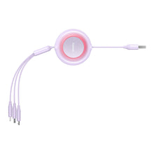 Заредете изображение във визуализатора на галерията – Baseus Bright Mirror 2 3in1 USB Type A cable - micro USB + Lightning + USB Type C 3.5A 1.1m purple (CAMJ010005) - TopMag
