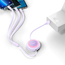 Заредете изображение във визуализатора на галерията – Baseus Bright Mirror 2 3in1 USB Type A cable - micro USB + Lightning + USB Type C 3.5A 1.1m purple (CAMJ010005) - TopMag
