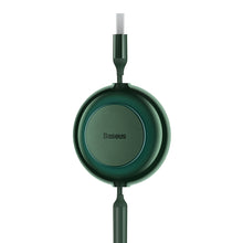 Заредете изображение във визуализатора на галерията – Baseus Bright Mirror 2 retractable cable 3in1 USB Type A - micro USB + Lightning + USB Type C 3.5A 1.1m green (CAMJ010006) - TopMag
