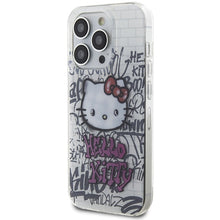 Заредете изображение във визуализатора на галерията – Original Case HELLO KITTY hardcase IML Kitty On Bricks Graffiti HKHCP14LHDGPHT for Iphone 14 Pro white
