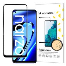 Заредете изображение във визуализатора на галерията – Wozinsky Super Tough Full Glue Tempered Glass Full Screen With Frame Case Friendly Realme Narzo 50A Black - TopMag
