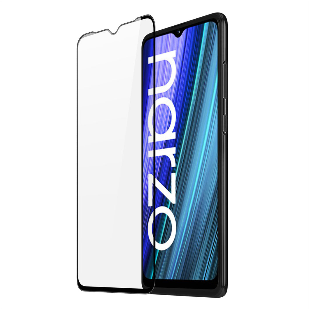 Dux Ducis 9D Tempered Glass 9H Full Screen Tempered Glass with Realme Narzo 50A frame black (case friendly) - TopMag