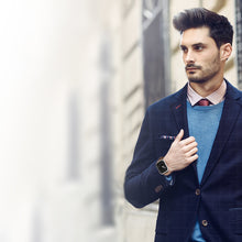 Заредете изображение във визуализатора на галерията – Dux Ducis Strap Leather Watch 7 Band 7/6/5/4/3/2 / SE (45/44 / 42mm) Wristband Bracelet Genuine Leather Bracelet Orange (Enland Version) - TopMag

