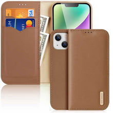 Заредете изображение във визуализатора на галерията – Dux Ducis Hivo iPhone 15 Plus wallet case with RFID blocking - brown
