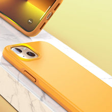 Заредете изображение във визуализатора на галерията – Choetech MFM Anti-drop case Made For MagSafe for iPhone 13 orange (PC0112-MFM-YE) - TopMag
