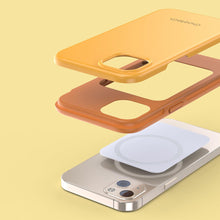 Заредете изображение във визуализатора на галерията – Choetech MFM Anti-drop case Made For MagSafe for iPhone 13 orange (PC0112-MFM-YE) - TopMag
