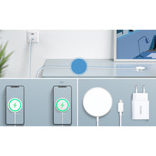 Заредете изображение във визуализатора на галерията – Choetech MagSafe induction charger + PD5005 adapter white (T517-F) - TopMag
