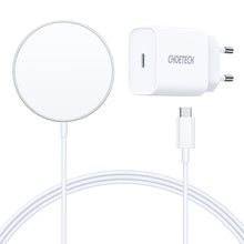 Заредете изображение във визуализатора на галерията – Choetech MagSafe induction charger + PD5005 adapter white (T517-F) - TopMag
