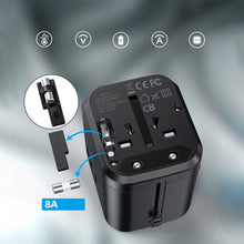 Заредете изображение във визуализатора на галерията – Choetech Fast Universal GaN USB Travel Charger Type C / 3 x USB-A 30W Power Delivery Black (PD5008-BK) - TopMag
