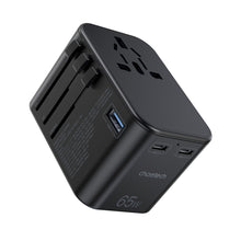 Заредете изображение във визуализатора на галерията – Choetech gaN 2 x USB Type C / USB 65W Power Delivery Fast Charger Black (PD5009-BK) - TopMag
