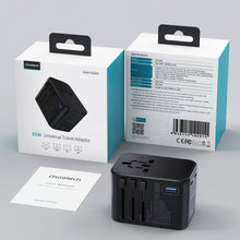 Заредете изображение във визуализатора на галерията – Choetech gaN 2 x USB Type C / USB 65W Power Delivery Fast Charger Black (PD5009-BK) - TopMag
