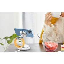 Заредете изображение във визуализатора на галерията – Choetech Induction Charger (MagSafe Compatible) Stand for iPhone, Apple Watch, AirPods white (T585-F) - TopMag
