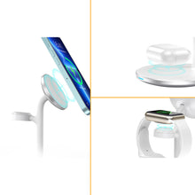 Заредете изображение във визуализатора на галерията – Choetech Induction Charger (MagSafe Compatible) Stand for iPhone, Apple Watch, AirPods white (T585-F) - TopMag
