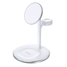 Заредете изображение във визуализатора на галерията – Choetech Induction Charger (MagSafe Compatible) Stand for iPhone, Apple Watch, AirPods white (T585-F) - TopMag
