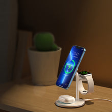 Заредете изображение във визуализатора на галерията – Choetech Induction Charger (MagSafe Compatible) Stand for iPhone, Apple Watch, AirPods white (T585-F) - TopMag
