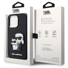 Заредете изображение във визуализатора на галерията – Original Pouch KARL LAGERFELD Saffiano Karl &amp; Choupette KLHCP14LSANKCPK for Iphone 14 Pro Black
