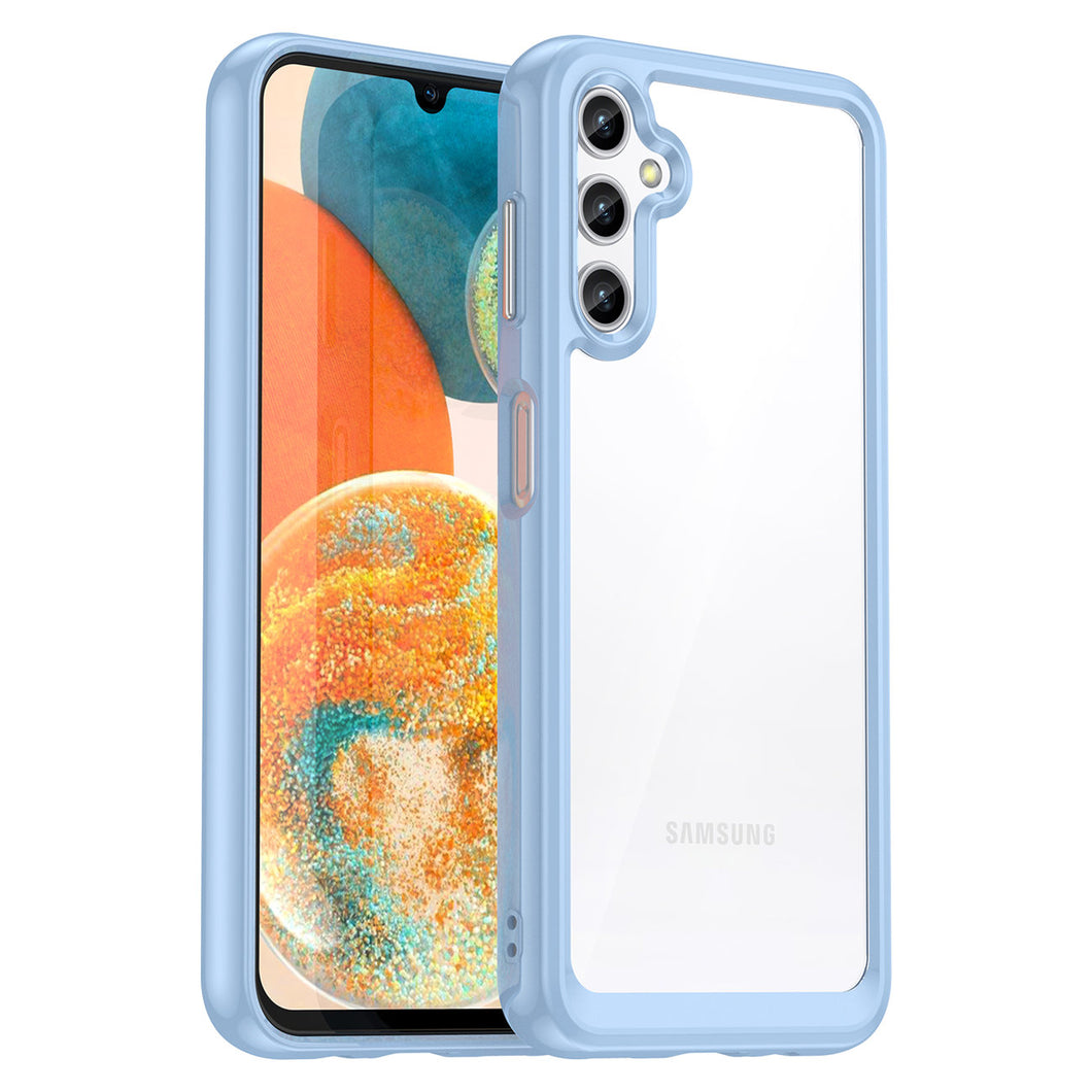Outer Space Case for Samsung Galaxy A14 5G cover with a flexible frame blue