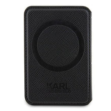 Заредете изображение във визуализатора на галерията – Karl Lagerfeld KLWMSPSAKHCK Wallet Card Slot Stand Saffiano Monogram Choupette MagSafe case - black
