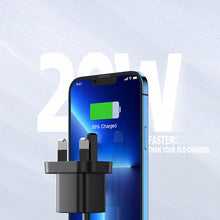 Заредете изображение във визуализатора на галерията – Joyroom Fast USB Wall Charger Type C 20W UK Power Delivery Quick Charge 3.0 AFC black (L-P202) - TopMag
