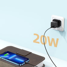 Заредете изображение във визуализатора на галерията – Joyroom Fast USB Wall Charger Type C 20W UK Power Delivery Quick Charge 3.0 AFC black (L-P202) - TopMag

