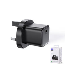 Заредете изображение във визуализатора на галерията – Joyroom Fast USB Wall Charger Type C 20W UK Power Delivery Quick Charge 3.0 AFC black (L-P202) - TopMag
